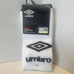 UMBRO Youth / Junior • Boys & Girls Soccer Socks - White 1 Pair (Size 3-9) NEW - Picture 1 of 4