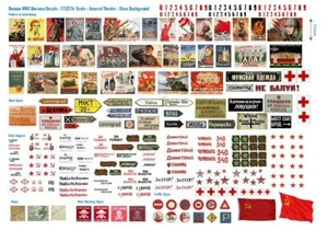 1:72/1:76 Scale Russian WW2 Diorama Decals (Posters, Street Signs, Tank Slogans) - Picture 1 of 2
