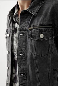 PacSun Men’s Hunter Classic Fit Trucker Jean Jacket Black Wash Denim Size Medium - Picture 1 of 12