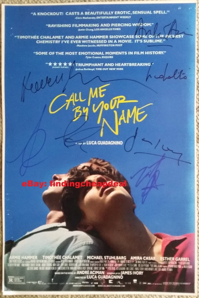 CALL ME BY YOUR NAME GAY MOVIE SIGNED POSTER 12x18 REPRINT CHALAMET+HAMMER+IVORY - Image 1 of 1