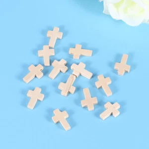 50PC wood cross jewelry necklace beaded cross bead charms for bracelets - Picture 1 of 11