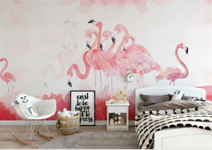Flamingo Removable Wall Mural Paper Vinyl Sticker Home Kids Office Art Decor AM4 - Picture 1 of 5