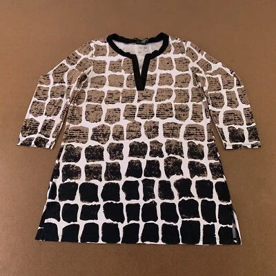 Top túnica pulóver manga 3/4 estampado marrón negro talla XL de New Directions para mujer Foto 1 de 4