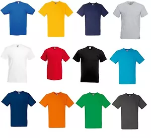 Paquete de 5 Camisetas Fruit of the Loom Valor Peso Cuello en V Básicas Lisa Cuello en V Camisetas - Imagen 1 de 23