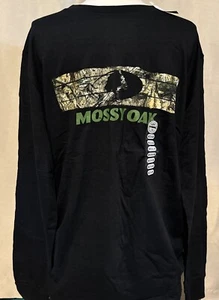 Mossy Oak Men's Medium Long Sleeve Black T-Shirt With Camouflage Logo - Picture 1 of 6