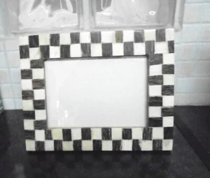 Bone Picture Frame, Vintage Retro Stylish Brown Cream Check Design,Cabin Western - Picture 1 of 10