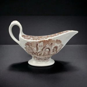 Antique W.T. Copeland Spode Acora Transferware Gravy Boat - Picture 1 of 8