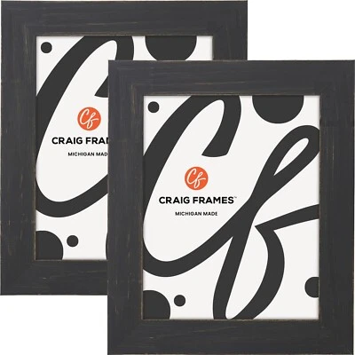Jasper, 1.5" Charcoal Black Picture Frame, Uncommon Sizes 4x9 - 17x33, 2-Pack - Imagem 1 de 4