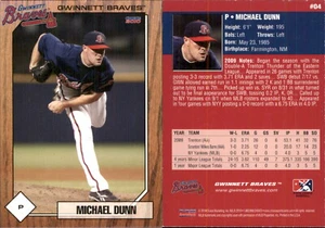 Michael Dunn 2010 Choice Gwinnett Braves #4 RC Card Gwinnett Braves - Picture 1 of 1