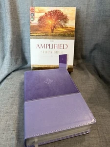 Amplified Study Bible Leathersoft Purple New In Box Zondervan Large Print 2015 - Imagen 1 de 13