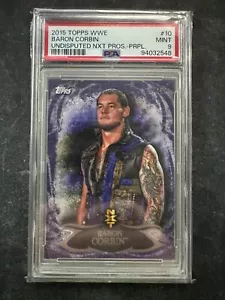 2015 Topps WWE Undisputed NXT Pros Baron Corbin Purple /50 PSA 9 - Picture 1 of 2