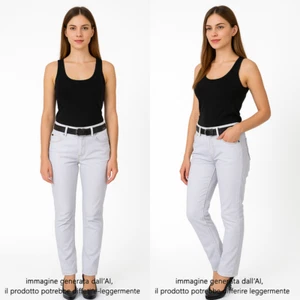 Heysa Damen Hose Gr. W27 W28 W30 weiß schmal geschnitten Baumwolle Twill - Bild 1 von 24