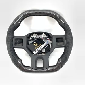 Flat Top Carbon Fiber Steering Wheel Fit For Dodge RAM 1500 2500 2013-2017 2018 - Foto 1 di 10