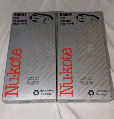 NU-KOTE B86HY IBM Selectric II Typewriter Ribbon High Yield Black Film NIB - Image 1 of 3