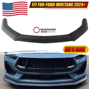 Alerón labial divisor parachoques delantero negro para Ford Mustang GT 2024+ mate - Imagen 1 de 12
