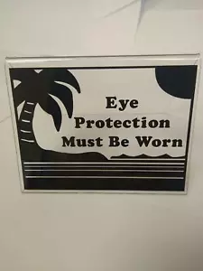 Eyewear Tanning Bed TENT Style Sign 4.5 X 3.5 BLACK - Picture 1 of 2