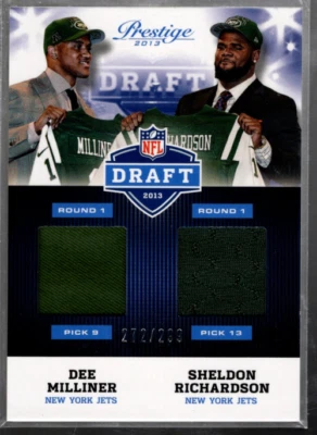 A6789 2013 Prestige NFL Draft Combo 9 Dee Milliner Sheldon Richardson Jersey/299 - Image 1 of 2