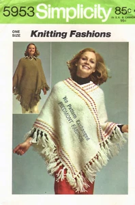 Misses Poncho Strickanleitung Simplicity 5953, One Size, Strickmoden - Bild 1 von 2