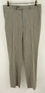 New $135 DKNY Dario Men's 33 x 32 Tan & Beige Textured Woven Flat Dress Pants - Picture 1 of 9
