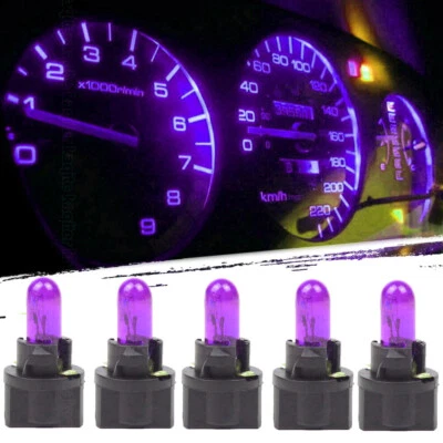 10pcs Purple T5 SMD 1.2W Car LED Dashboard Instrument Interior Light Lamp Bulbs - Image 1 of 4