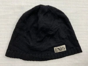 Cappello Emporio Armani GA Eagle Logo Beanie Lana Merino Berretto Maglia Nero Unisex S/M - Foto 1 di 11