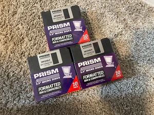 Prism 3.5 inch Micro Disks Formatted IBM & Compatibles 10 Pack X 3 Brand New - Afbeelding 1 van 1
