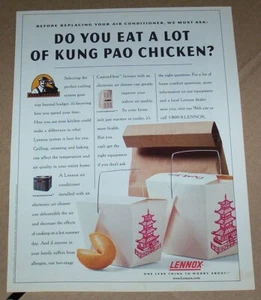 Página de anuncio impresa 1999 - Horno de calefacción Lennox aire acondicionado - Anuncio de comida china - Imagen 1 de 1