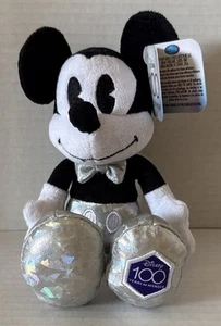 Disney 100th Anniversary Mickey Mouse Small 8" Plush Platinum Collectible - Picture 1 of 6