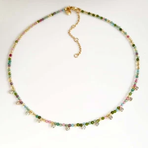 New 17" Jcrew Crystal Beads Bib Necklace Chic Women Party Vacation Jewelry Gift - Picture 1 of 5