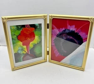 Double Brass hinged Picture Frame Connoisseur 5 x 7" ornate corners - Picture 1 of 6