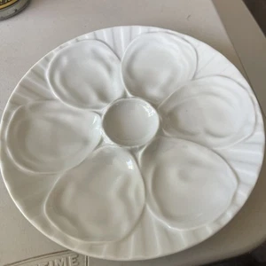 Procelian White Oyster Plate Made In France Stunning Elegant - Picture 1 of 6
