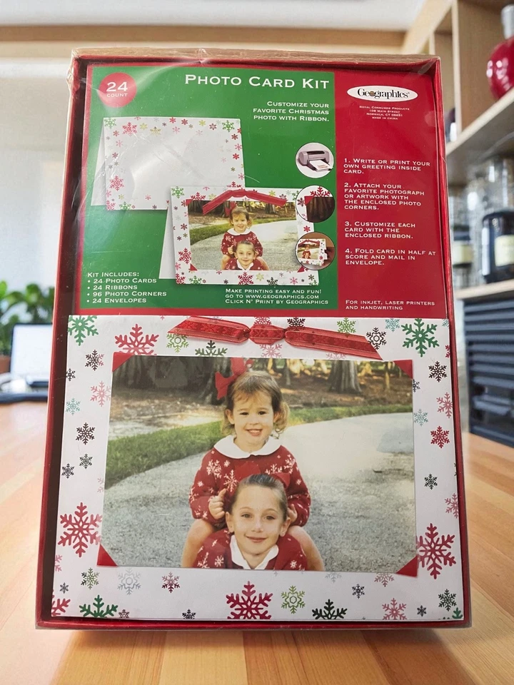 Kit de tarjetas fotográficas geográficas 24 tarjetas 24 sobres 96 esquinas saludo navideño hágalo usted mismo Foto 1 de 4