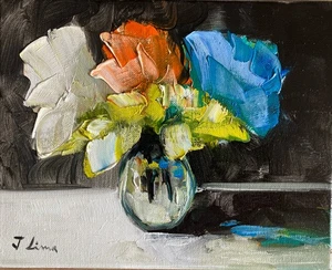 JOSE LIMA OIL PAINTING IMPRESSIONIST ART COLLECTIBLE 8x10 - Picture 1 of 3