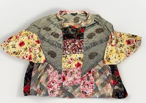 Young Threads Damen Strickjacke vorne offen XL Boho Hippie Patchwork festlich locker - Bild 1 von 15