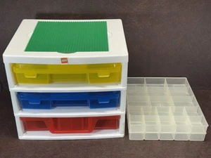 Lego Iris 3 Schubladen Aufbewahrungsturm Organizer Container 2 Sortierbehälter & Grundplatten - Bild 1 von 12