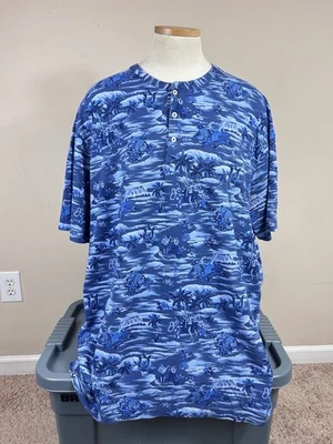 Polo Ralph Lauren Hawaiian Shirt Henley Neck Featherweight Mesh Men’s Size 2XLT - Image 1 of 4