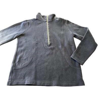 Suéter pulôver Tommy Bahama cinza meio zíper logotipo abacaxi casual confortável - Imagem 1 de 4