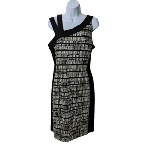 Vestido ajustado Joseph Ribkoff correas asimétricas volantes en capas negro blanco 12 - Imagen 1 de 8