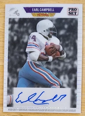 2024 Leaf Pro Set Earl Campbell White Shimmer Auto #1/1 Oilers - Image 1 of 2