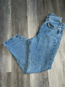 Pantalones de mezclilla Carhartt para hombre 33x30 pierna recta 100 % algodón azules bien usados - Imagen 1 de 14