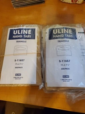 Uline hang tabs S-11657   1 5/8" x  1  1/4"  1000 - Image 1 of 3