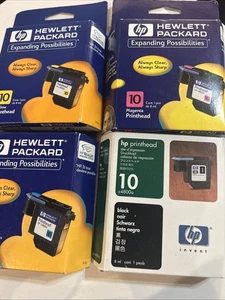 New HP 10 Printheads Magenta Cyan Yellow & Black C4800A, C4801A, C4802A, C4803A - Picture 1 of 8