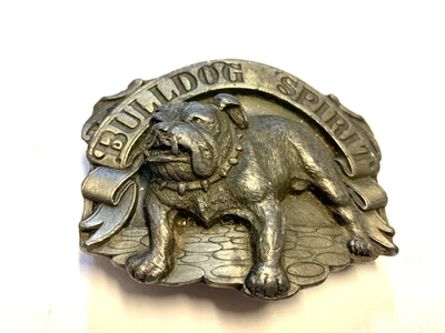 1992 Siskiyou Bulldog Spirit Belt Buckle Cast Metal Pewter 3" USA Meadville Pa - Image 1 of 4