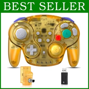 Rechargeable Wireless GameCube Controller - Clear Yellow - Picture 1 of 11