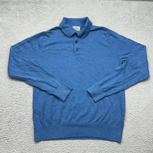 LL Bean 502806 Para Hombres Pequeño Regular Azul Mezcla de Cachemira Informal Polo Botón Suéter - Imagen 1 de 10