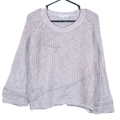 Suéter Madewell Para Mujer Marrón Cuello Redondo Pullover Tejido Abierto Mezcla de Lino XS Foto 1 de 4