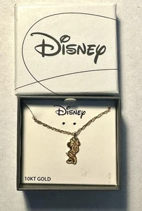 10K Gelbgold Anhänger Disney OFFIZIELLE Minnie Mouse & 14" Gold gefüllte Kette Neu im Karton - Bild 1 von 14