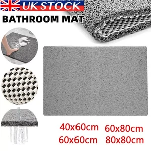 Loofah Shower Mat for Inside Shower Non-Slip Anti Mould PVC Bath Mat Quick Dry - Picture 1 of 15