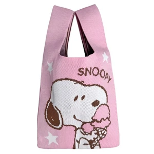 NUEVO Mini Bolso de Mano Peanuts Snoopy Loves Helado Tejido Baggu Rosa - Amante de Kawaii - Imagen 1 de 6