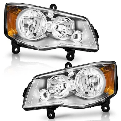 Pair Headlights For 2008-2016 Chrysler Town&Country, 11-20 Dodge Grand Caravan - Изображение 1 из 4